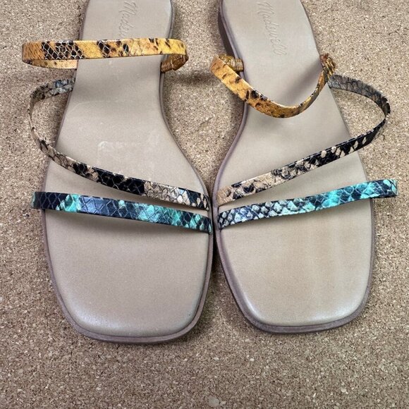 Madewell The Lyra Slide Sandal in Snake Embossed Leather Women's Size 7.5 - Picture 3 of 5